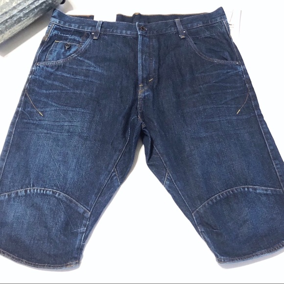 H&M Straight Fit Shorts in Dark Indigo - Picture 2 of 7